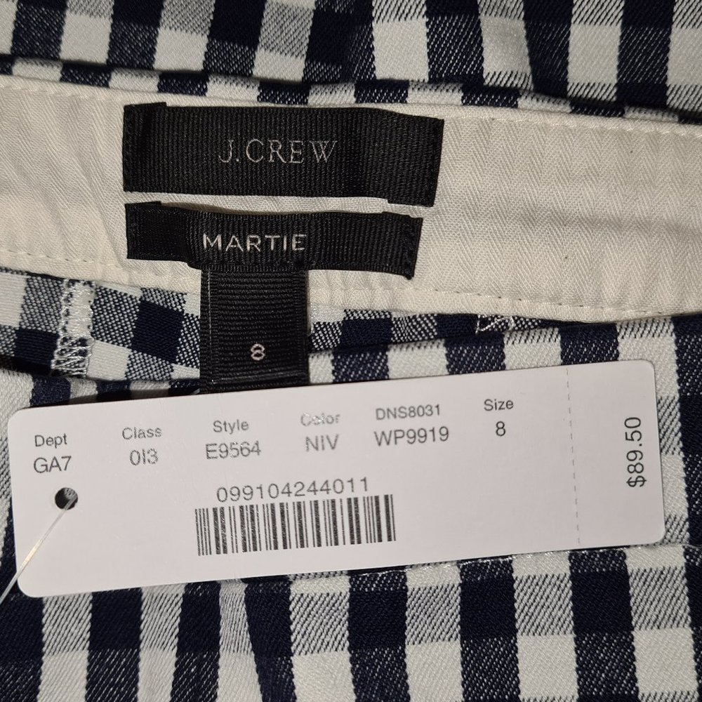 J.Crew NWT Martie Gingham Ankle Pants size 8 - Picture 8 of 9
